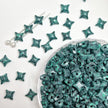 (P10) Picasso Style 2-Hole Four-Pointed Star Glass Beads - Custom Colorway