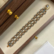 Royal Empress Bracelet | Storm-Duo Czech Glass & 18K Gold Plated Blue Zircon Clasp