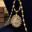 (N6) Cameo Goddess | Black Mother-of-Pearl Pendant Necklace with Swarovski Pearls & TOHO Seed Beads