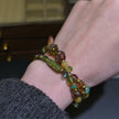 (N28) Convertible Fire-Polished Czech Glass Jewelry - Dual-Wear Choker & Double Layer Bracelet