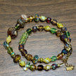 (N28) Convertible Fire-Polished Czech Glass Jewelry - Dual-Wear Choker & Double Layer Bracelet