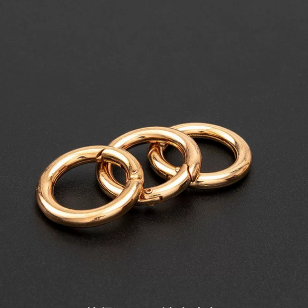 (JF19)25mm Zinc Alloy Spring Gate Rings - High Color Retention Round Carabiner for DIY Making