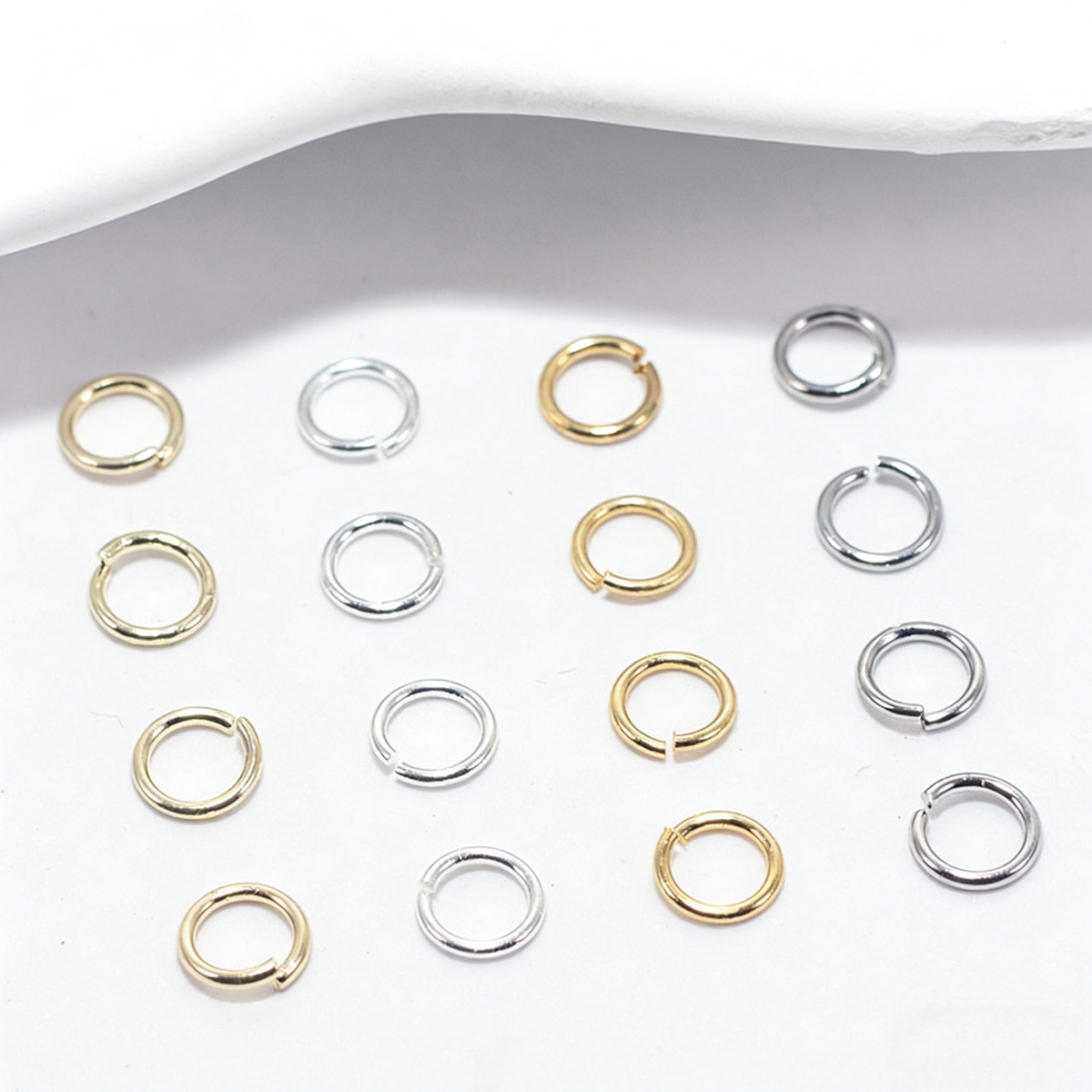 (JF12)18K Gold Smooth Jump Rings - Durable Split Rings for Bracelet & Necklace Making