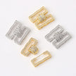 (JF10) 18K Gold Pave Zirconium Rectangular Wave Clasp for Multi-row Jewelry Making