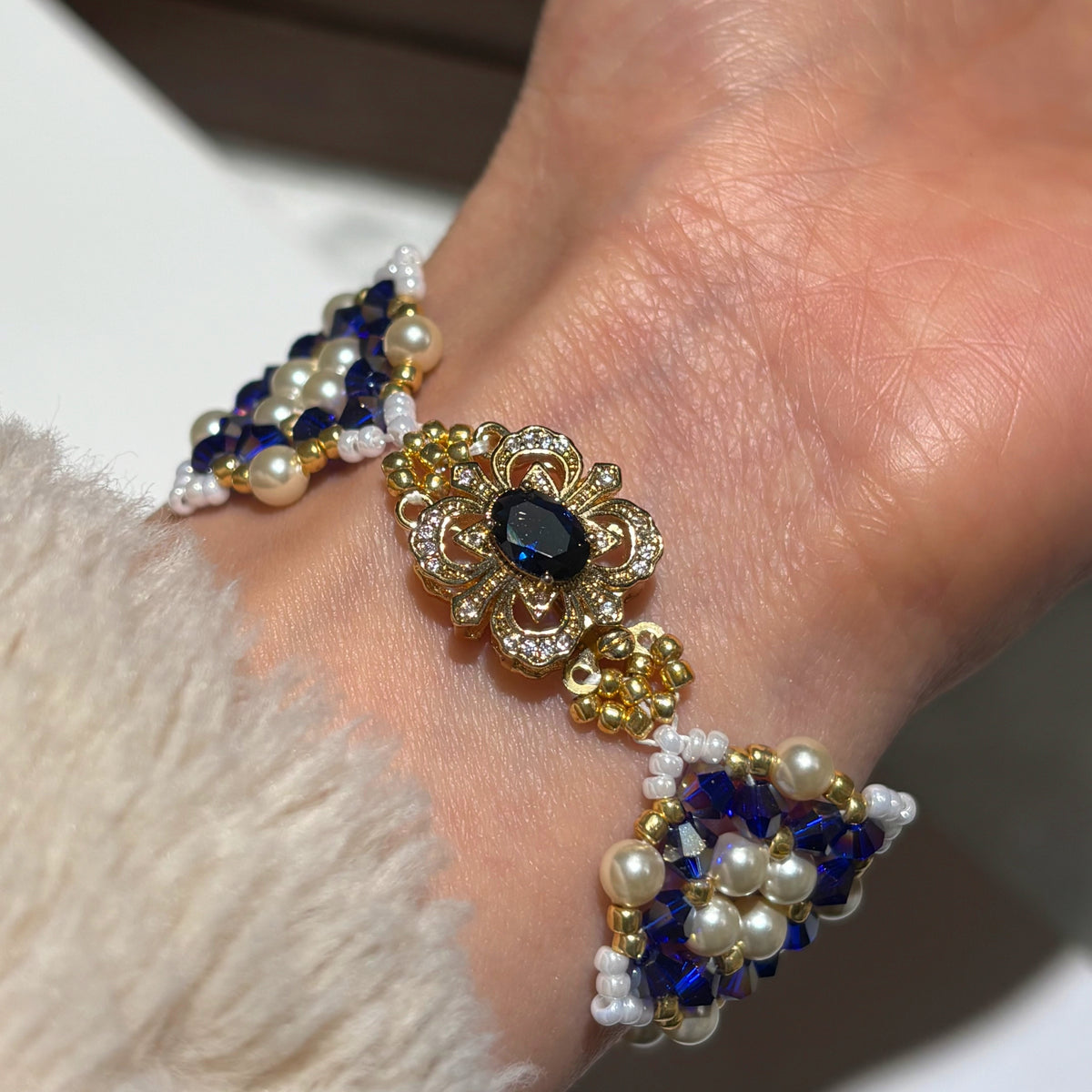 Sapphire Crown Crystal Bracelet