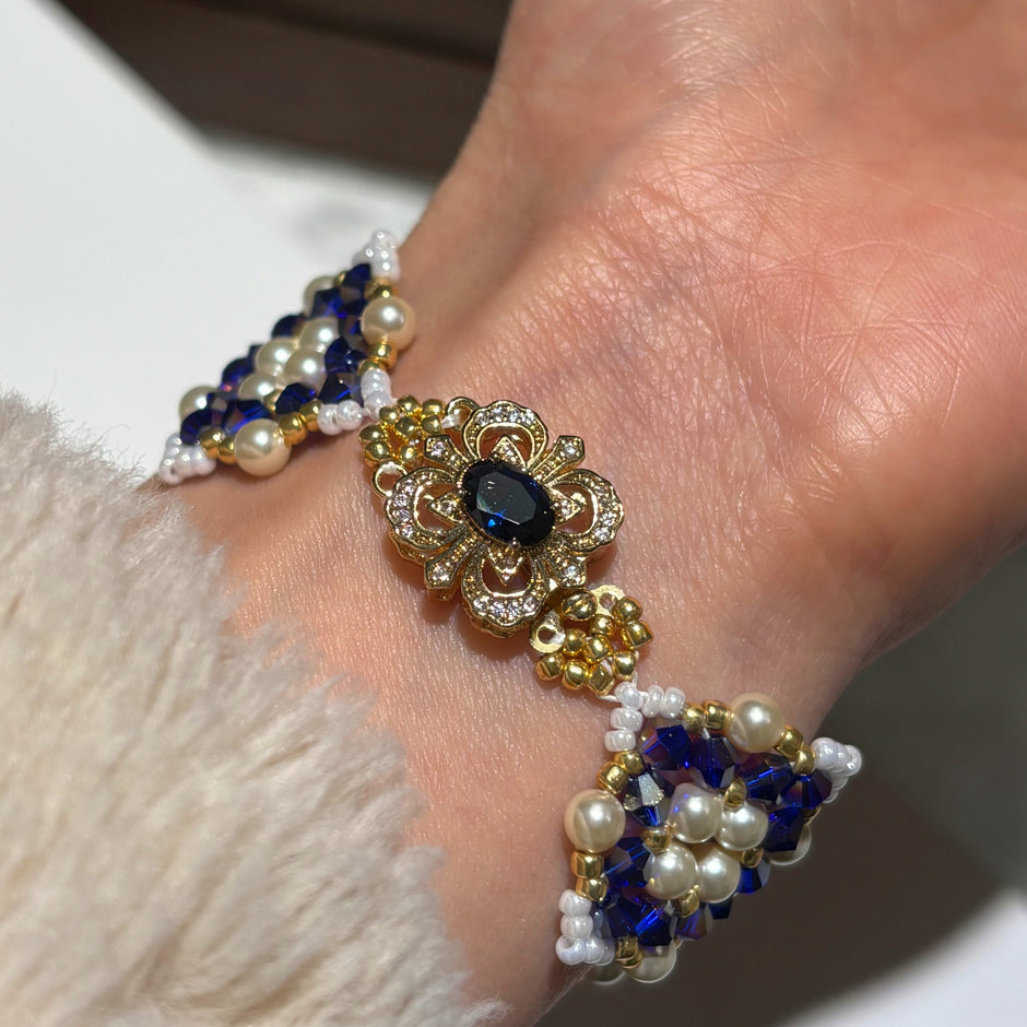 Sapphire Crown Crystal Bracelet