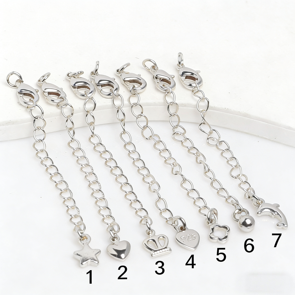 (JF4) 18K Real Gold Plated Lobster Clasp with Extension Chain Set - Adjustable Jewelry Connector