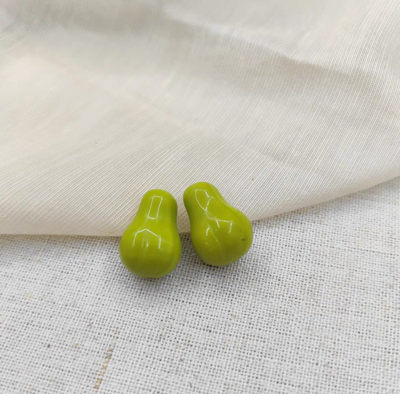 8*11mm Hulu/Pear Clear Teal Czech Glass