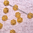 6mm Czech Glass Flower Beads - Clear Yellow