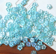 5mm Czech Glass Small Flower Spacer Beads - Clear Blue AB