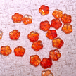 9mm Czech Glass Gradient Flower Beads - Translucent Orange