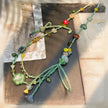 (N3) Mint Czech Glass Cutie Owl with bow designed Beaded Necklace