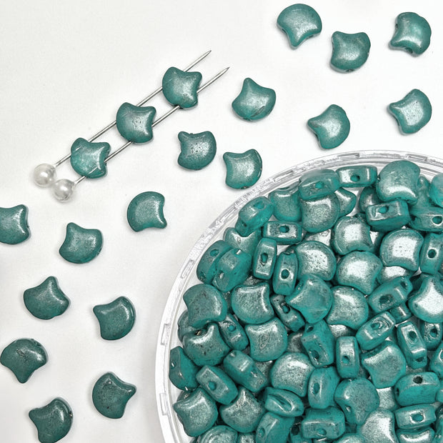(P9) Picasso Style 2-Hole Custom Ginkgo Leaf Beads  for DIY Bracelet Necklace