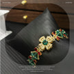 (N8）Christmas Clover  Czech Glass Bracelet Handmade