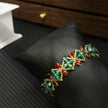 (N8）Christmas Clover  Czech Glass Bracelet Handmade