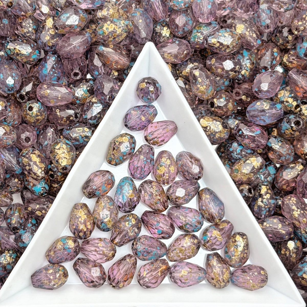 (P17) Picasso Waterdrop Beads 6×9mm Customized Glass Beads DIY Jewelry Making Supplies for Necklace Bracelet Earring Crafts