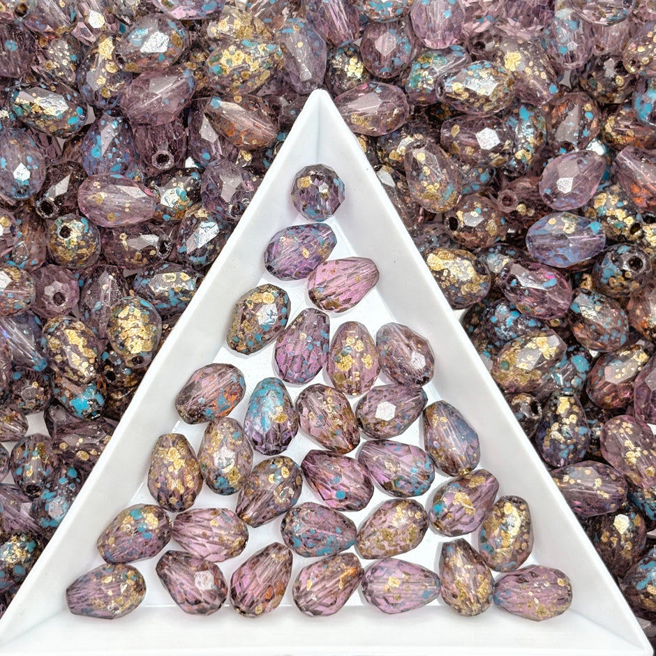 (P17) Picasso Waterdrop Beads 6×9mm Customized Glass Beads DIY Jewelry Making Supplies for Necklace Bracelet Earring Crafts
