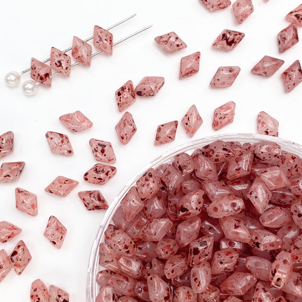 (P11) 2-hole Diamond-Duo Glass Beads For Jewelry Making