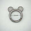 (JF17) Mickey Ear Rhinestone Spring Gate Rings - 25mm Bling Mouse Head Carabiner