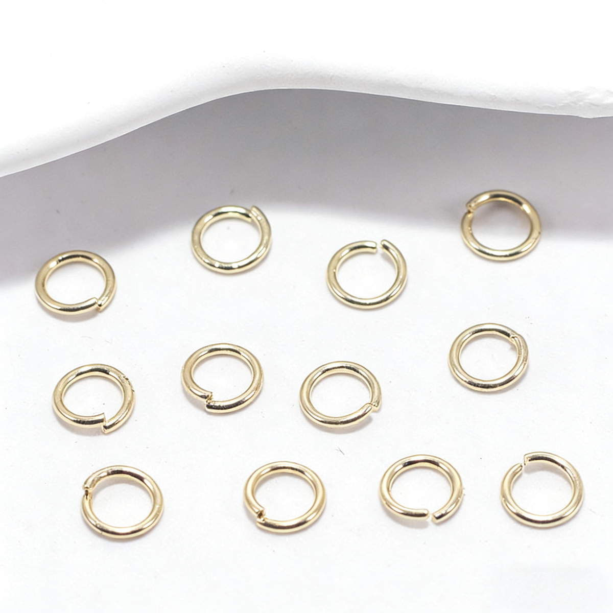 (JF12)18K Gold Smooth Jump Rings - Durable Split Rings for Bracelet & Necklace Making