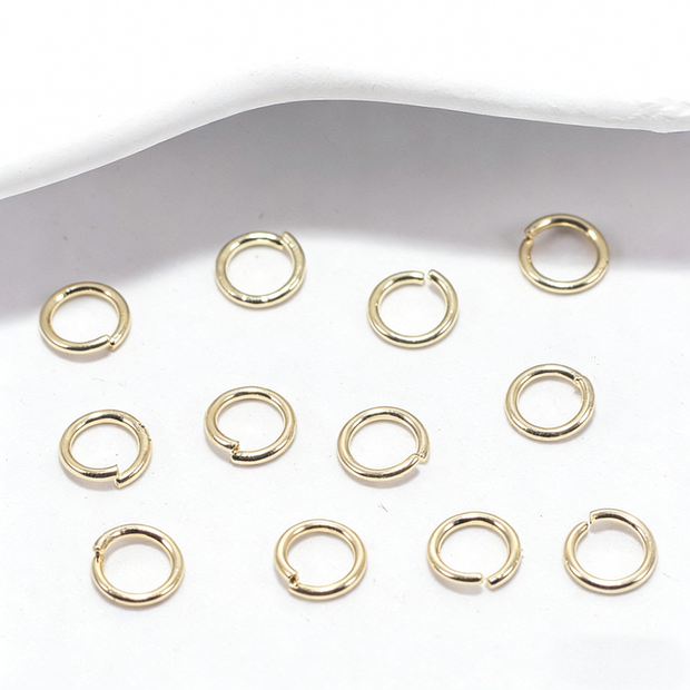 (JF12)18K Gold Smooth Jump Rings - Durable Split Rings for Bracelet & Necklace Making