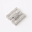 (JF10) 18K Gold Pave Zirconium Rectangular Wave Clasp for Multi-row Jewelry Making