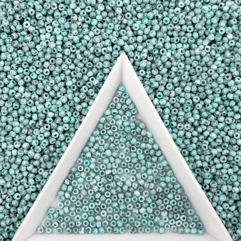 (P6) 2mm Picasso Seed Beads - Czech Glass Iridescent Beads for DIY Bracelets Necklaces