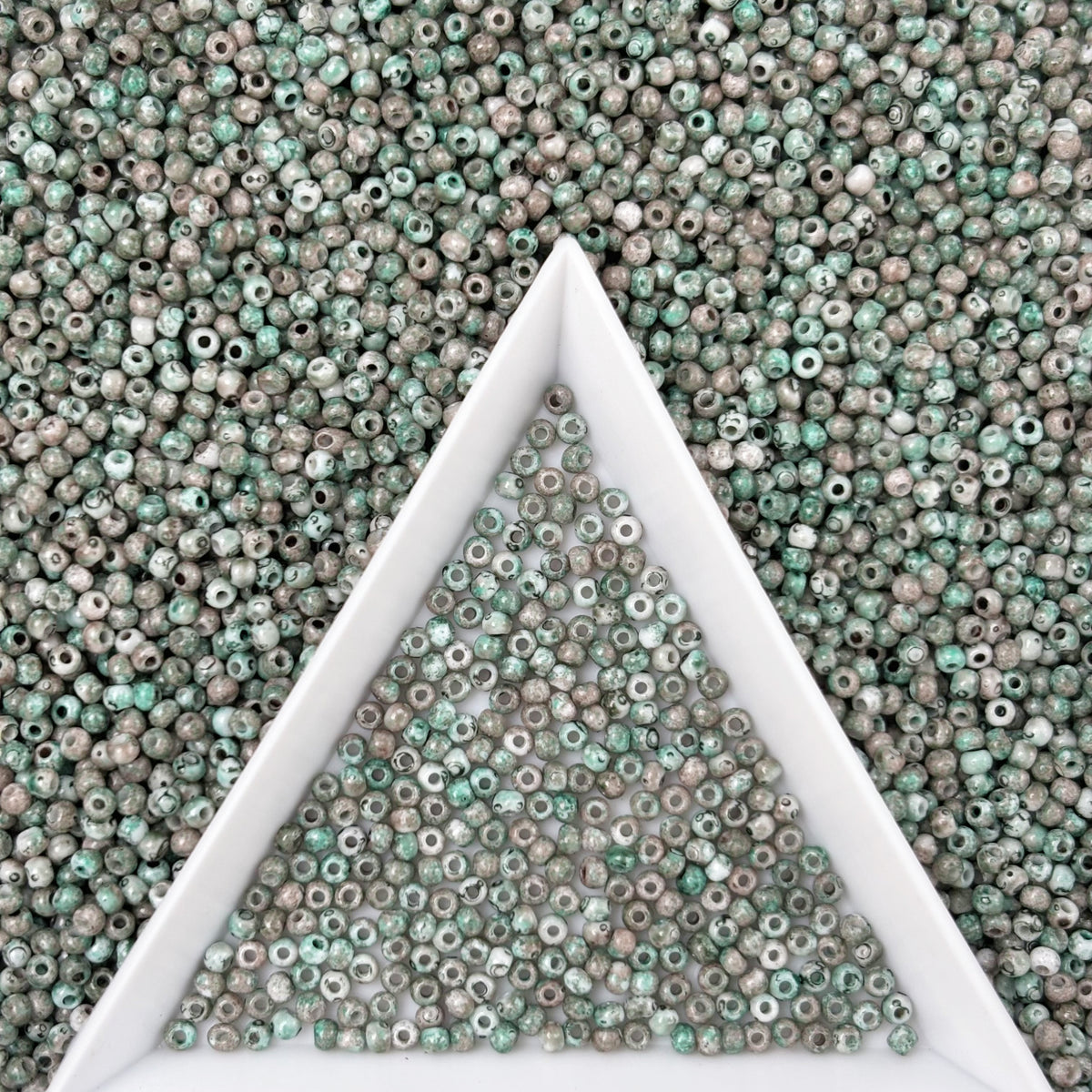 (P6) 2mm Picasso Seed Beads - Czech Glass Iridescent Beads for DIY Bracelets Necklaces