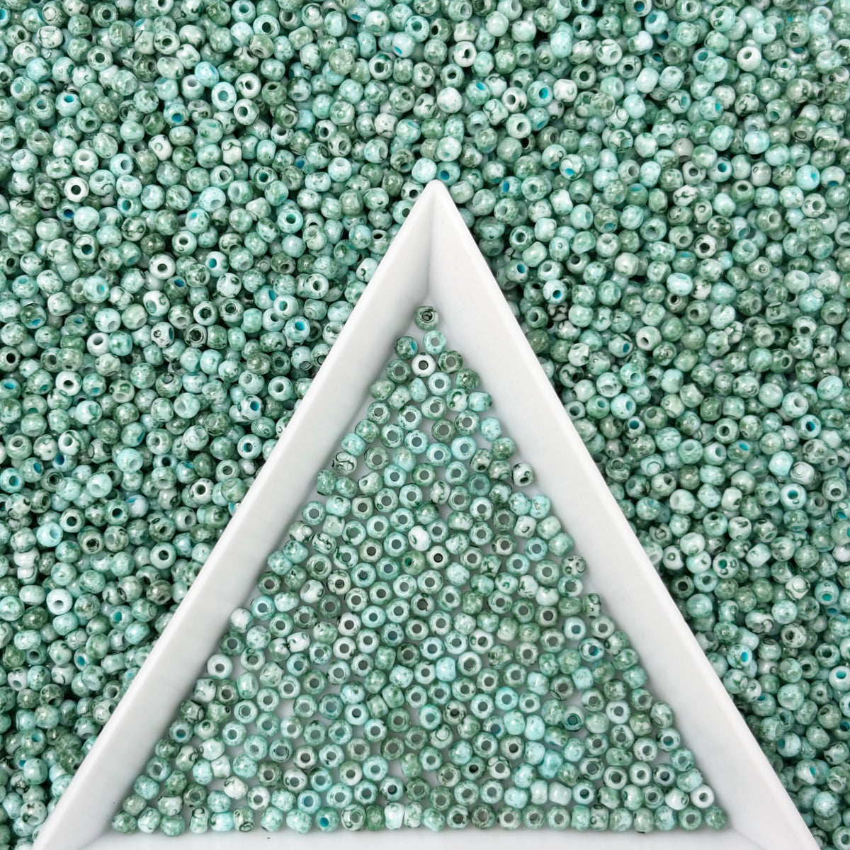 (P6) 2mm Picasso Seed Beads - Czech Glass Iridescent Beads for DIY Bracelets Necklaces