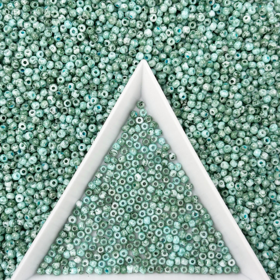 (P6) 2mm Picasso Seed Beads - Czech Glass Iridescent Beads for DIY Bracelets Necklaces