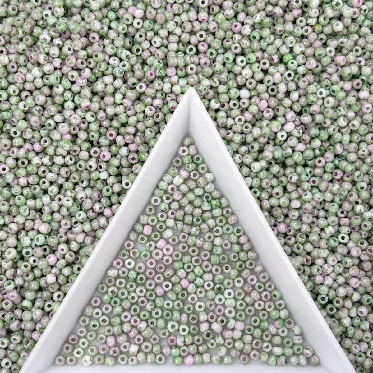 (P6) 2mm Picasso Seed Beads - Czech Glass Iridescent Beads for DIY Bracelets Necklaces