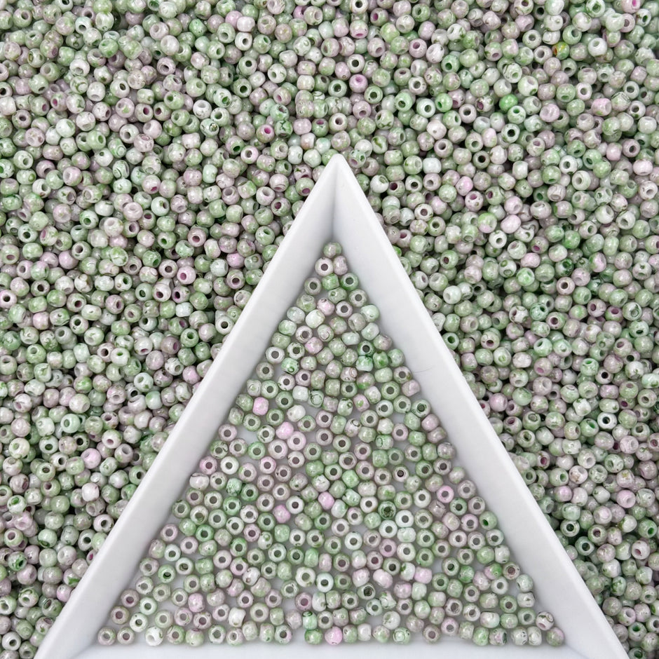 (P6) 2mm Picasso Seed Beads - Czech Glass Iridescent Beads for DIY Bracelets Necklaces