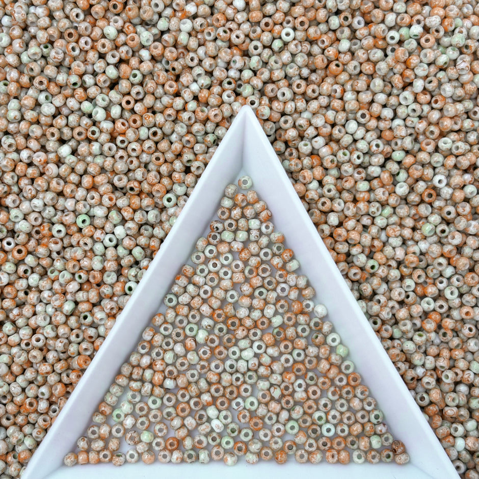 (P6) 2mm Picasso Seed Beads - Czech Glass Iridescent Beads for DIY Bracelets Necklaces