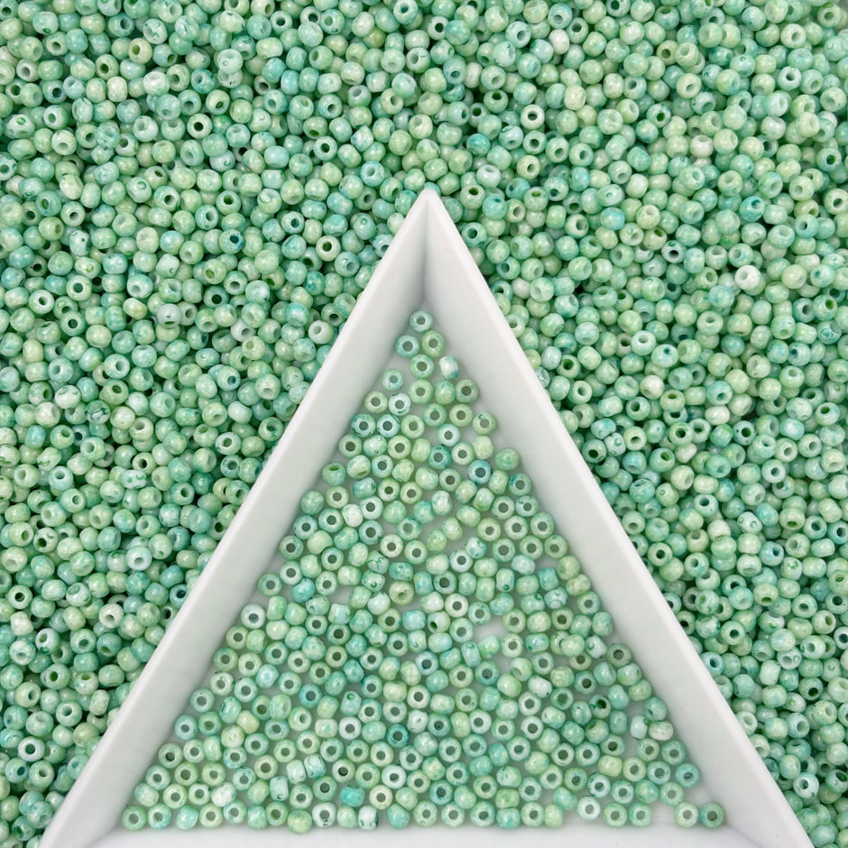 (P6) 2mm Picasso Seed Beads - Czech Glass Iridescent Beads for DIY Bracelets Necklaces