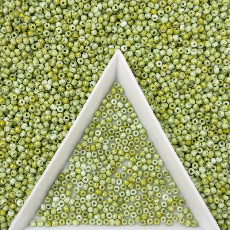(P6) 2mm Picasso Seed Beads - Czech Glass Iridescent Beads for DIY Bracelets Necklaces