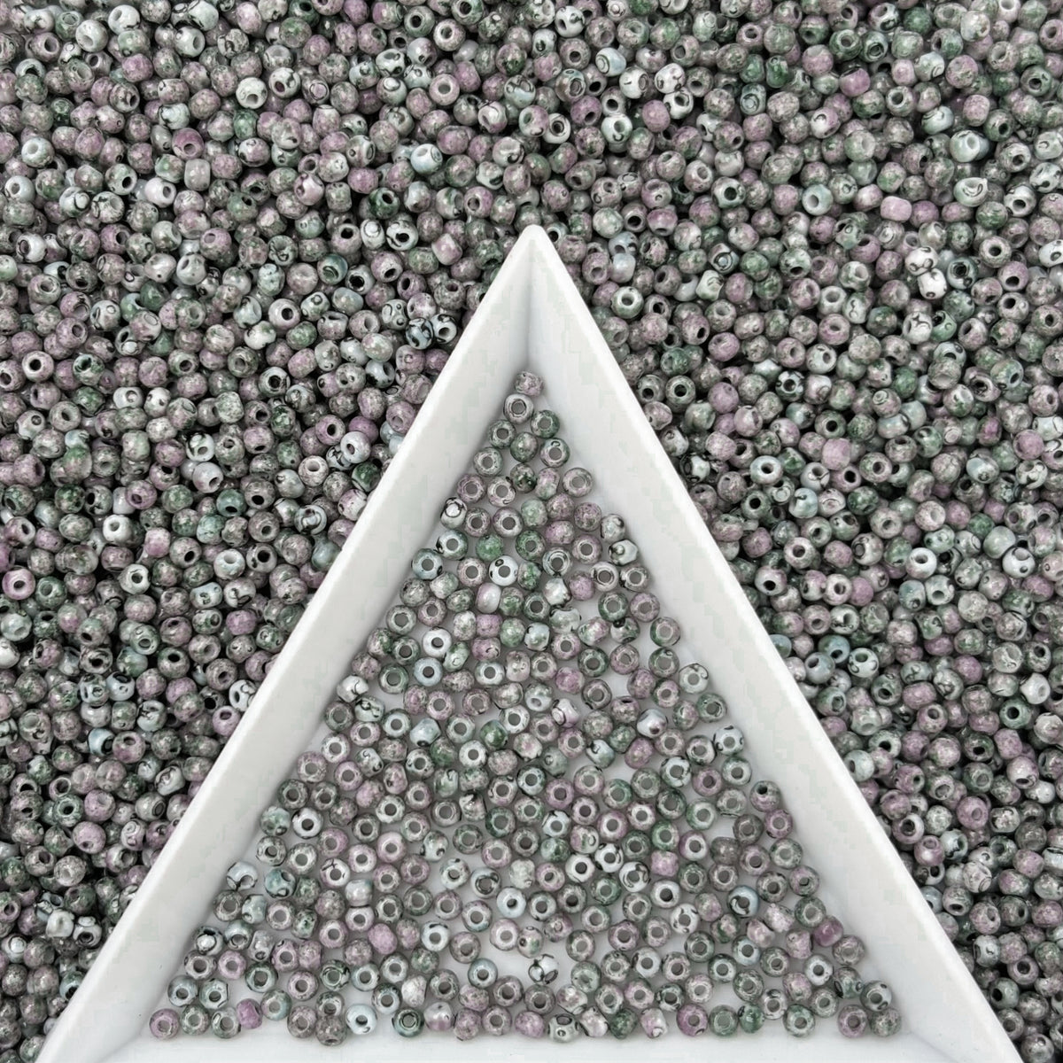 (P6) 2mm Picasso Seed Beads - Czech Glass Iridescent Beads for DIY Bracelets Necklaces