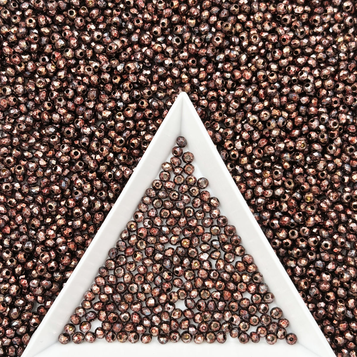 (P2) 2mm Picasso Faceted  Round Beads, Crystal Glass Beads For DIY Jewelry