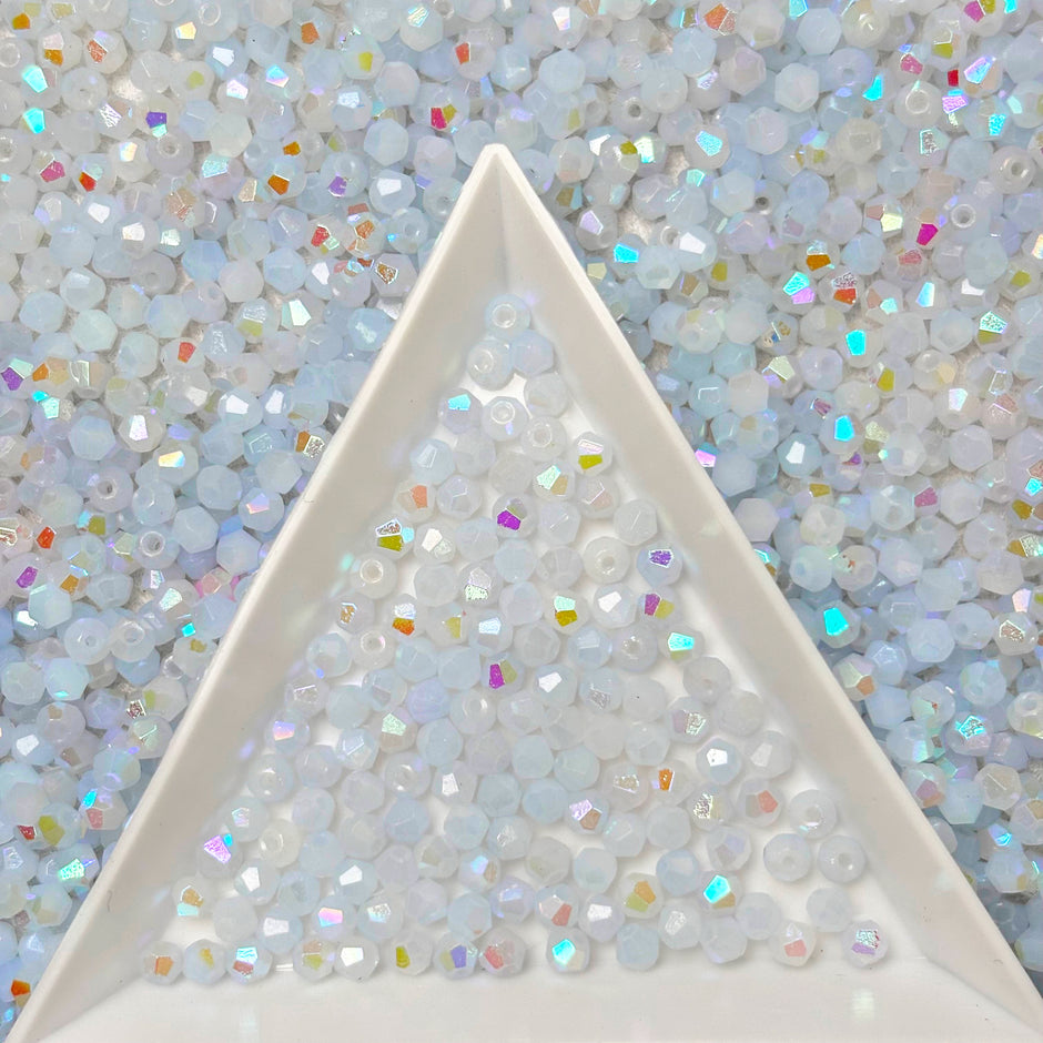 (H1) 2mm Iridescent Bicone Beads For DIY Jewelry Making