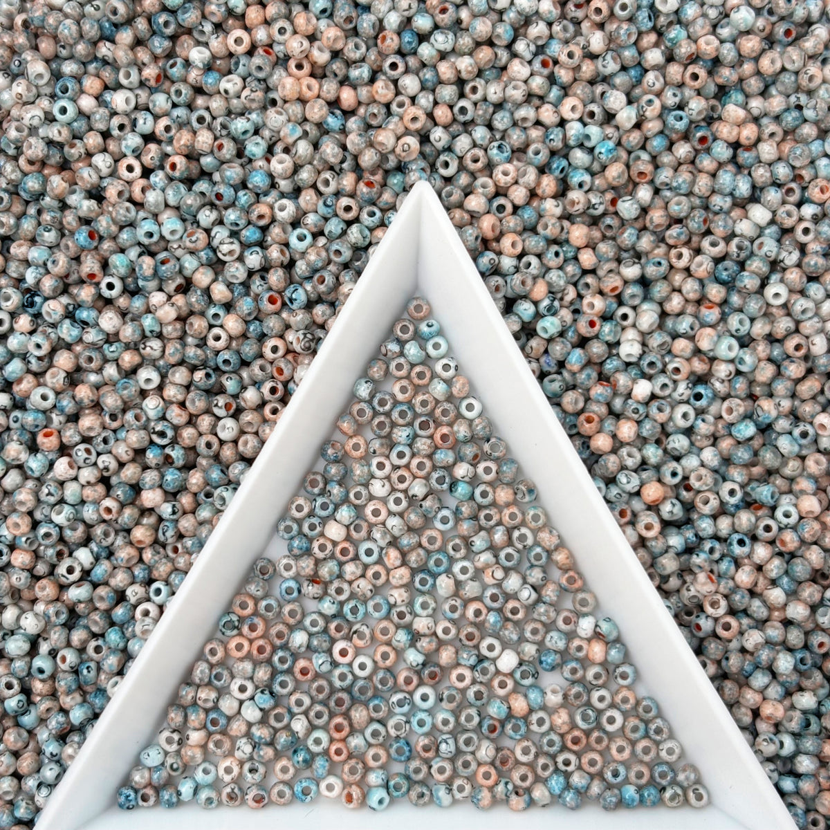 (P6) 2mm Picasso Seed Beads - Czech Glass Iridescent Beads for DIY Bracelets Necklaces