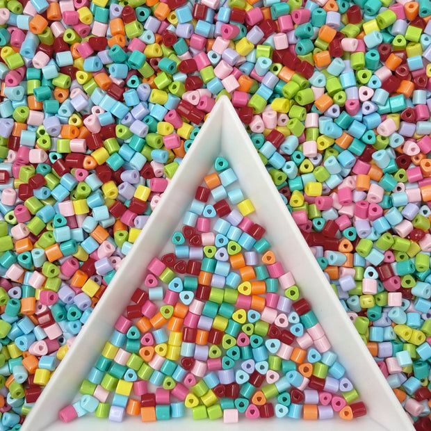 (T11) Promotion Rainbow Mixed Color 2*4mm Triangular Prism Loose Beads For Jewelry Making