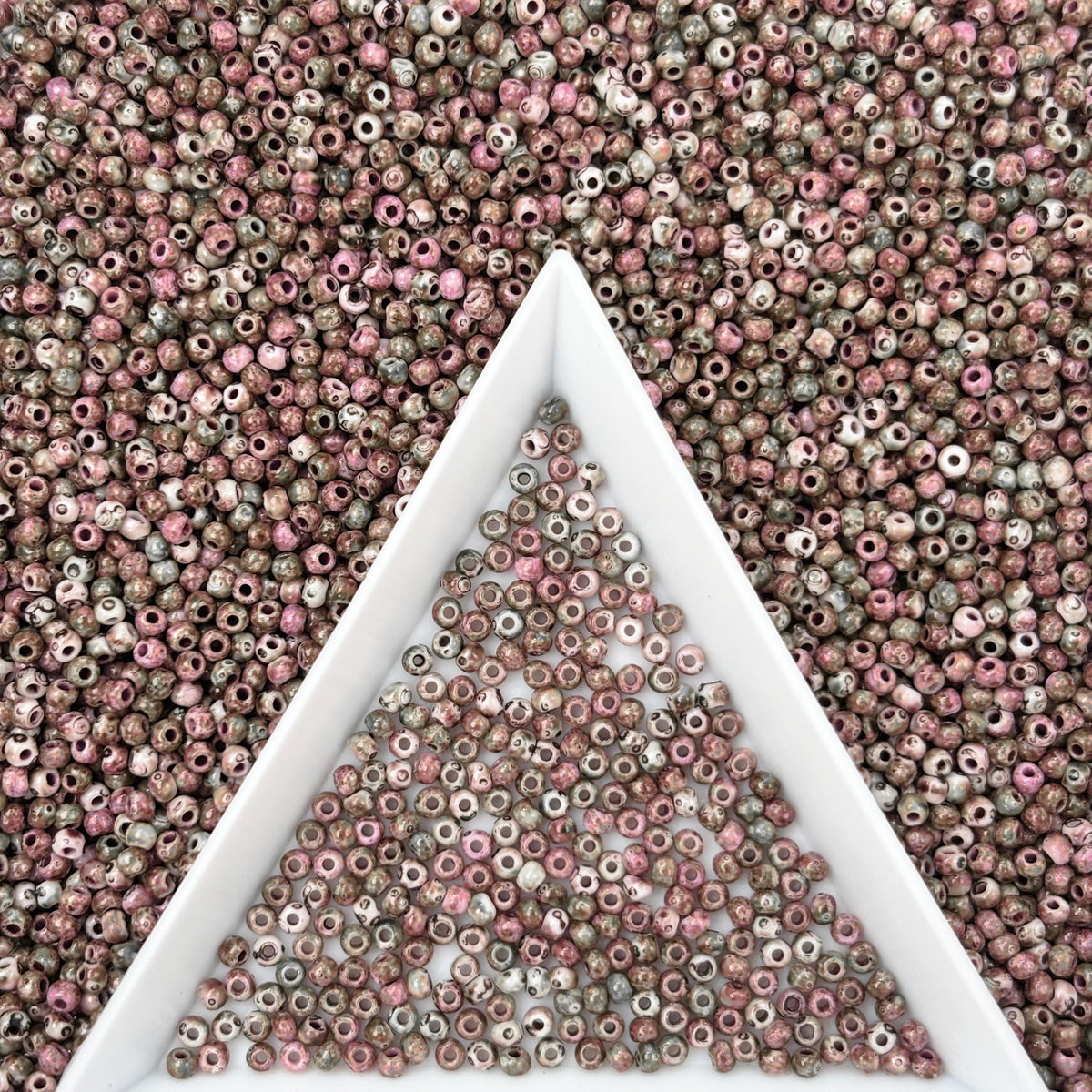 (P6) 2mm Picasso Seed Beads - Czech Glass Iridescent Beads for DIY Bracelets Necklaces