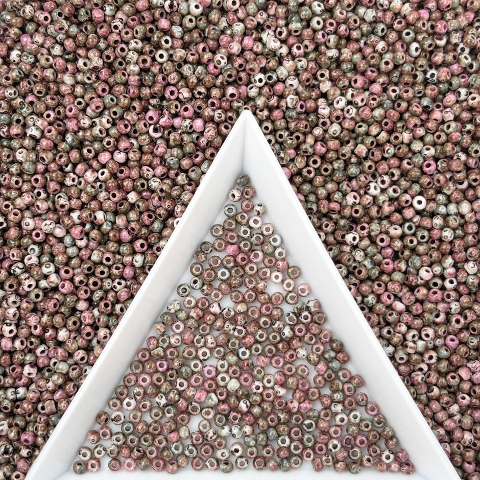 (P6) 2mm Picasso Seed Beads - Czech Glass Iridescent Beads for DIY Bracelets Necklaces
