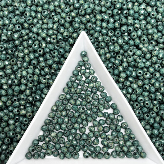 (P2) 2mm Picasso Faceted  Round Beads, Crystal Glass Beads For DIY Jewelry