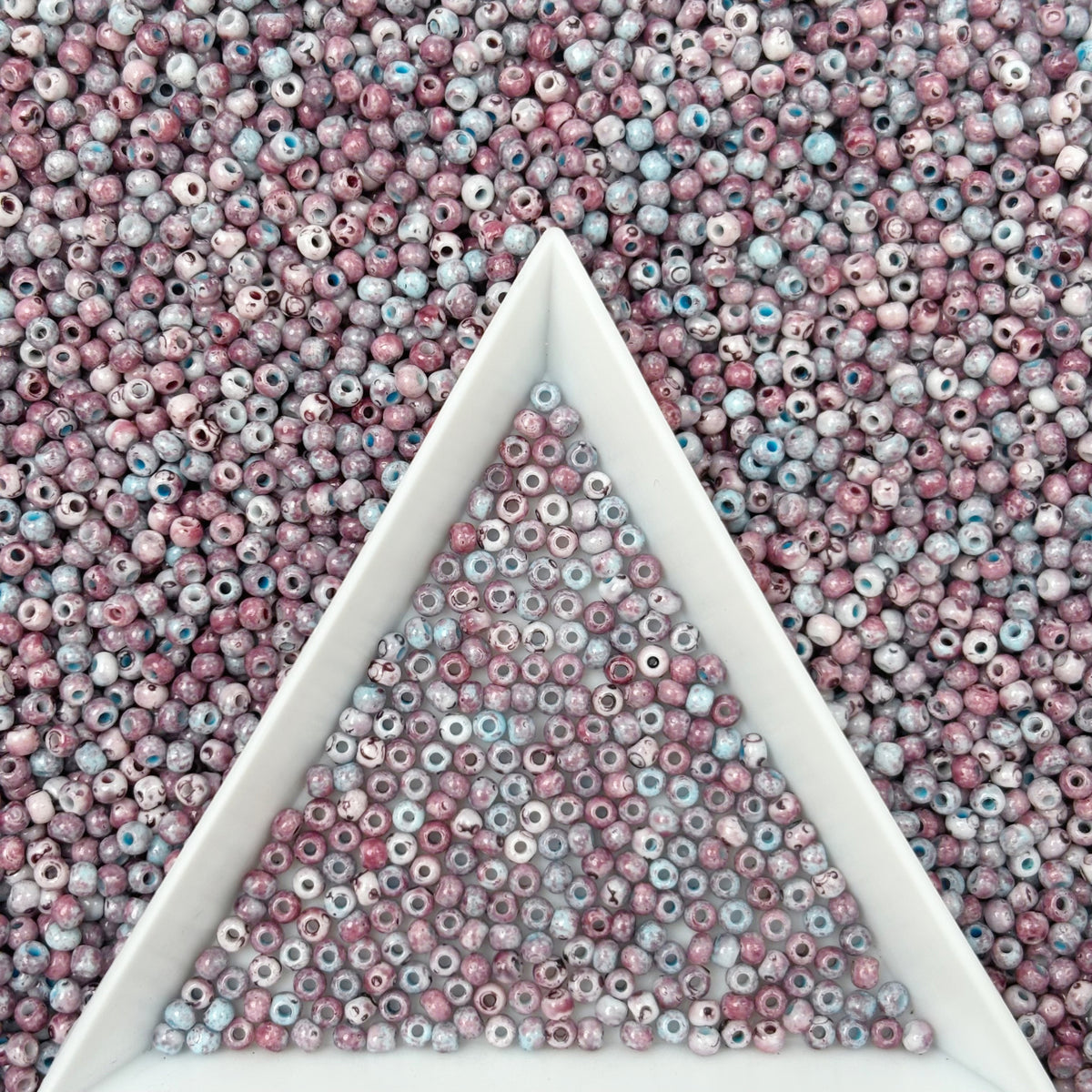 (P6) 2mm Picasso Seed Beads - Czech Glass Iridescent Beads for DIY Bracelets Necklaces