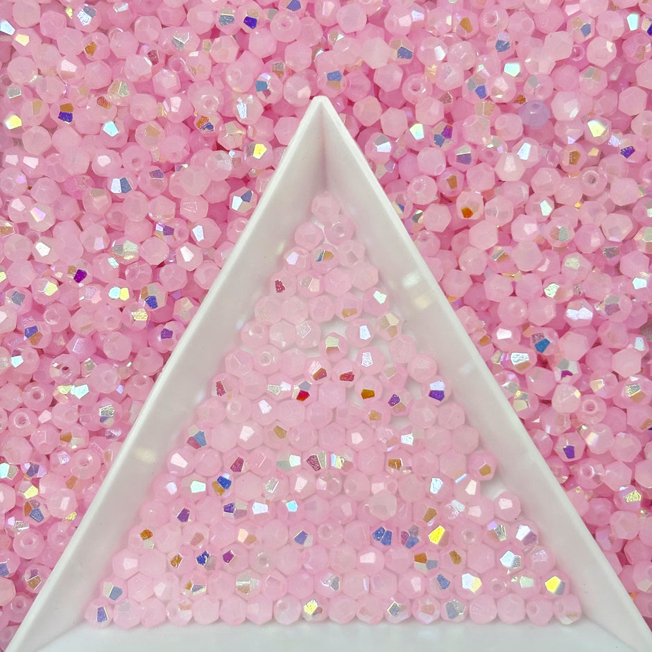 (H1) 2mm Iridescent Bicone Beads For DIY Jewelry Making
