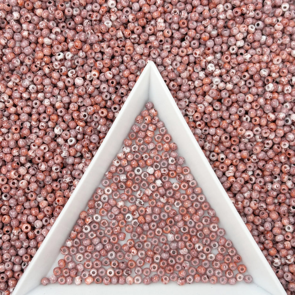 (P6) 2mm Picasso Seed Beads - Czech Glass Iridescent Beads for DIY Bracelets Necklaces
