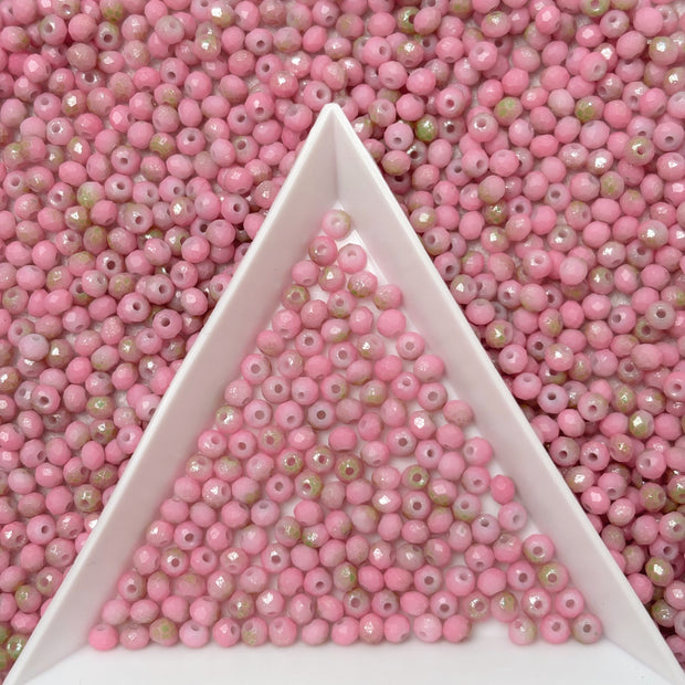 (P2) 2mm Picasso Faceted  Round Beads, Crystal Glass Beads For DIY Jewelry