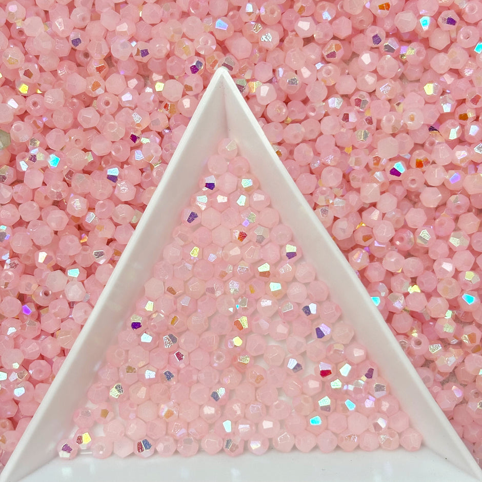 (H1) 2mm Iridescent Bicone Beads For DIY Jewelry Making
