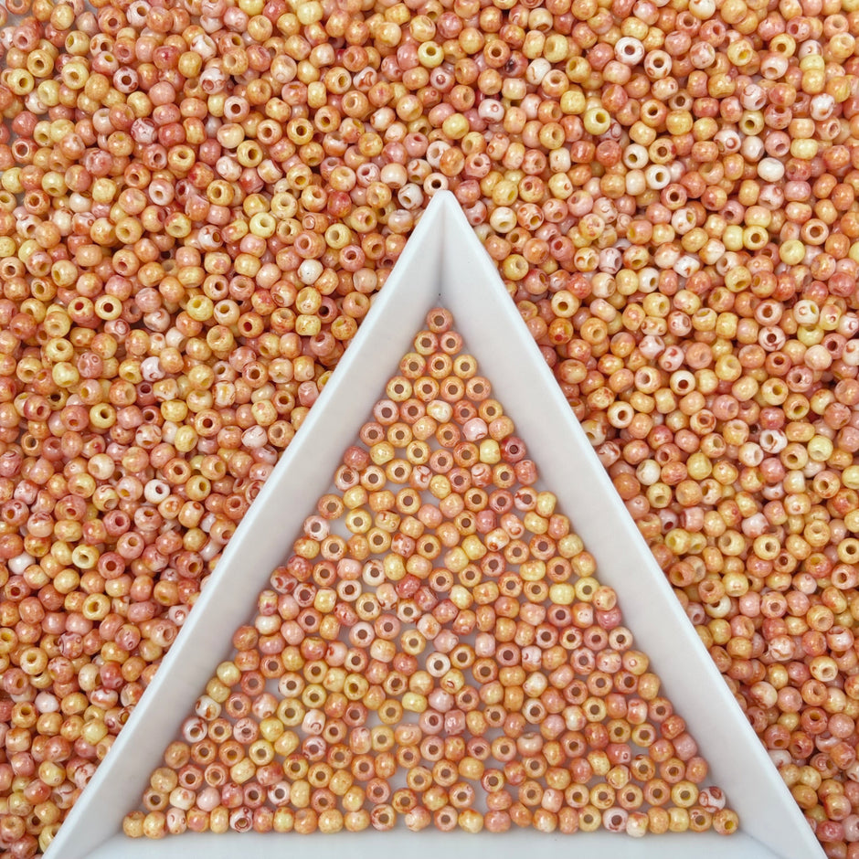 (P6) 2mm Picasso Seed Beads - Czech Glass Iridescent Beads for DIY Bracelets Necklaces