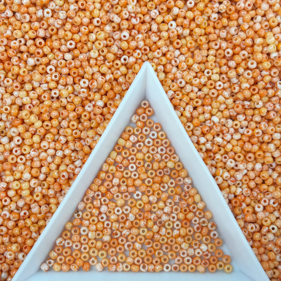 (P6) 2mm Picasso Seed Beads - Czech Glass Iridescent Beads for DIY Bracelets Necklaces
